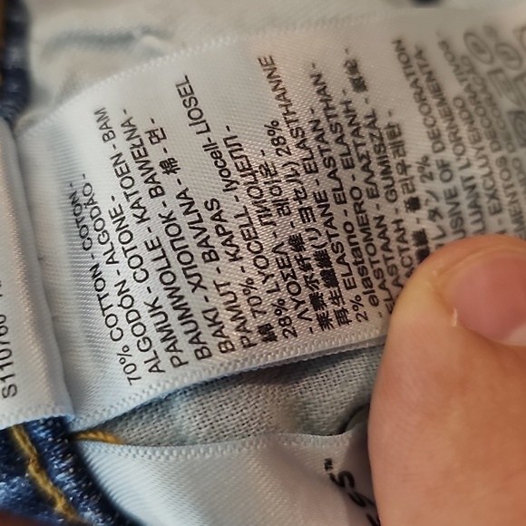 Levi's 512 34x30 Distressed Style Straight Leg Jeans - Picture 7 of 8